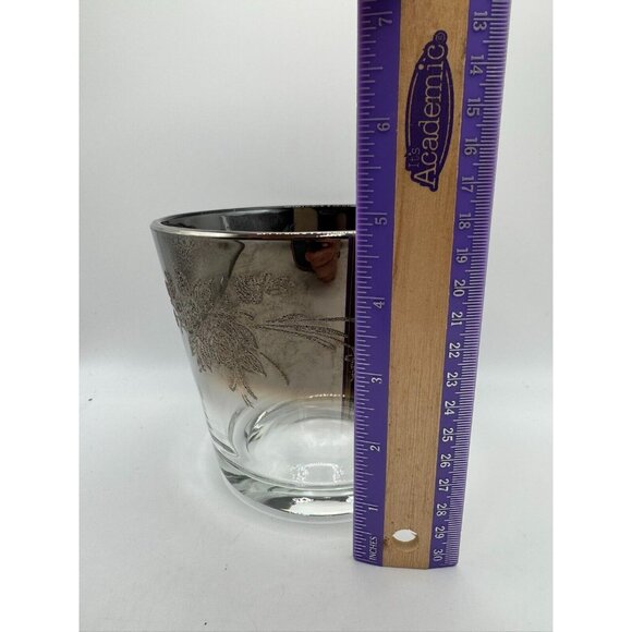 Mid Century Glass Ice Bucket Ombre Botanical Design - Dorothy Thorpe Style - Picture 7 of 10